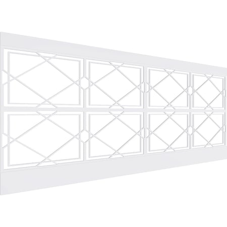 Ekena Millwork 40"H x 94 1/2"W Kiowa PVC Wainscot Paneling Kit WPK40X94KWA